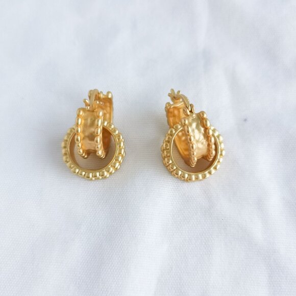 Marbella 24K gold plate Hoop Earrings NEW - Picture 3 of 6